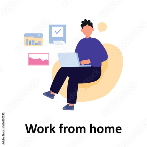 Work from home Vector illustration which can easily modify or edit