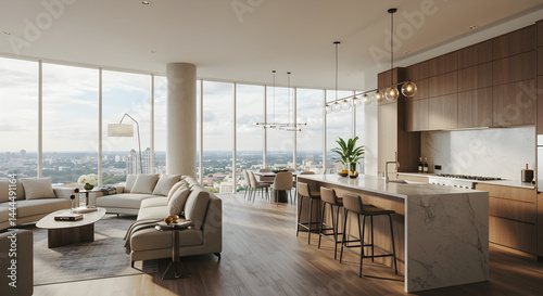 Luxurious Penthouse Apartment With Panoramic City Views And Modern Design