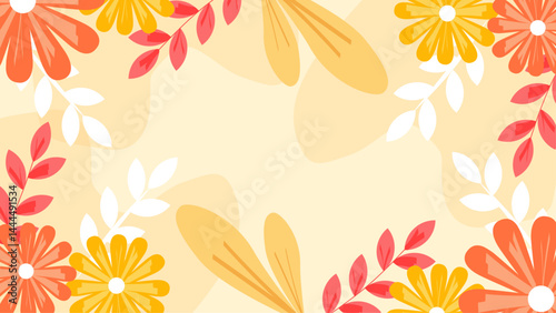 Colorful abstract flowers vector banner illustration