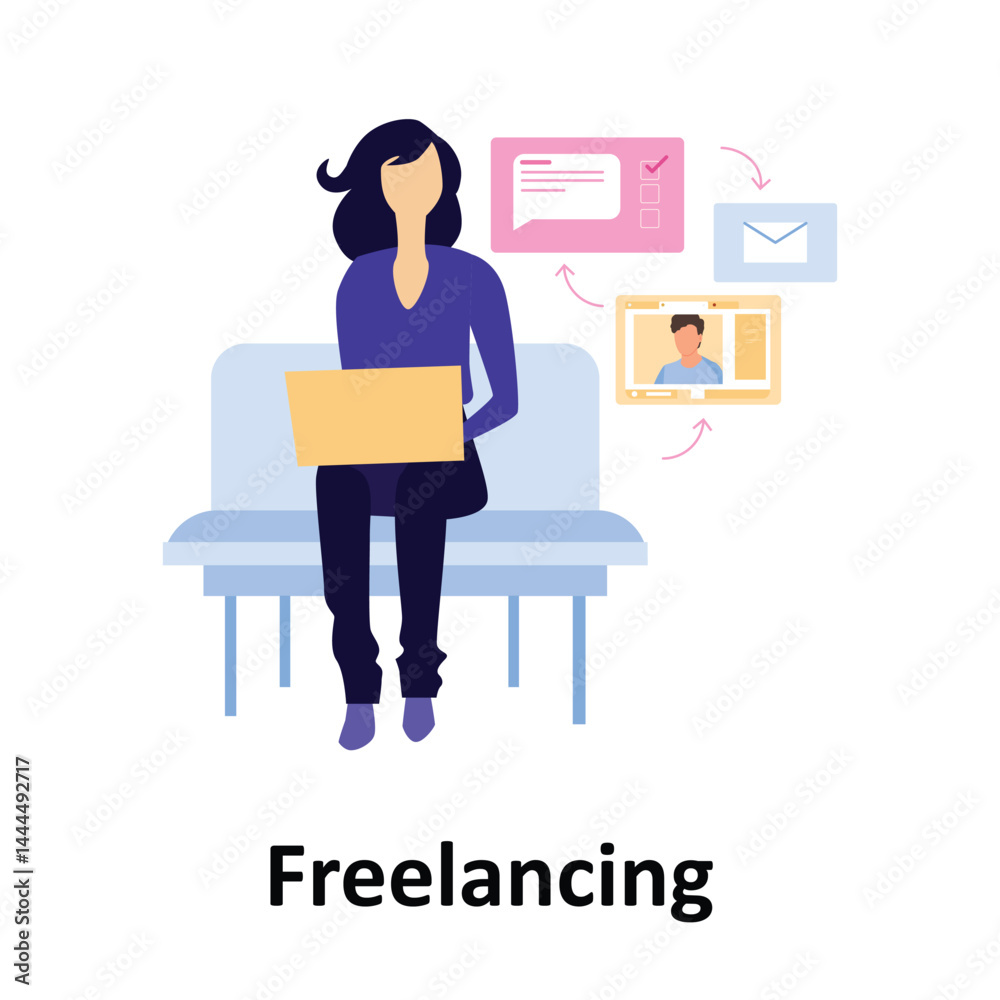 Freelancing Vector illustration which can easily modify or edit Freelancing Vector illustration which can easily modify or edit