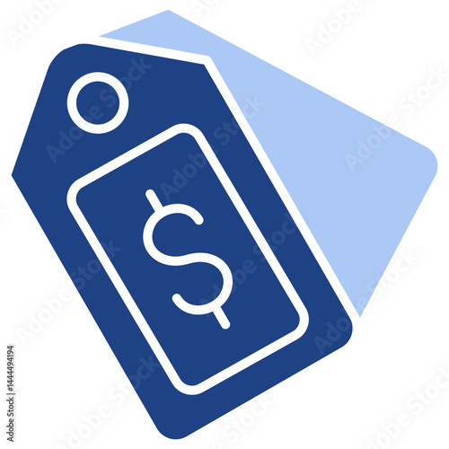 Price Label Flat Blue Icon