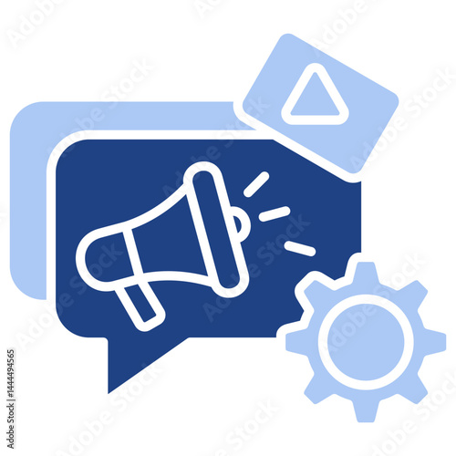 Social Marketing Flat Blue Icon