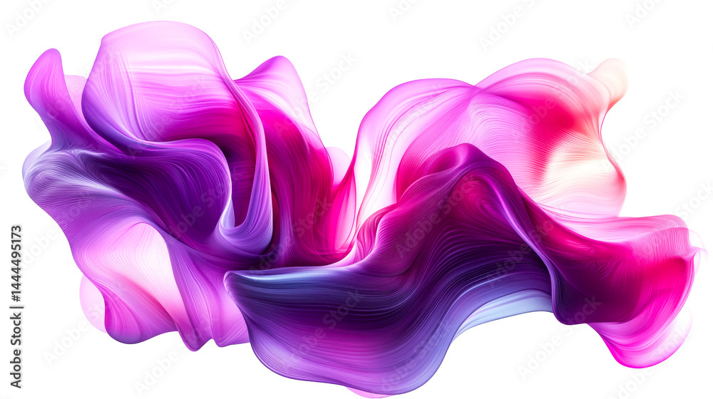 Abstract pink and purple wave form, cut out transparent Abstract pink and purple wave form, cut out transparent