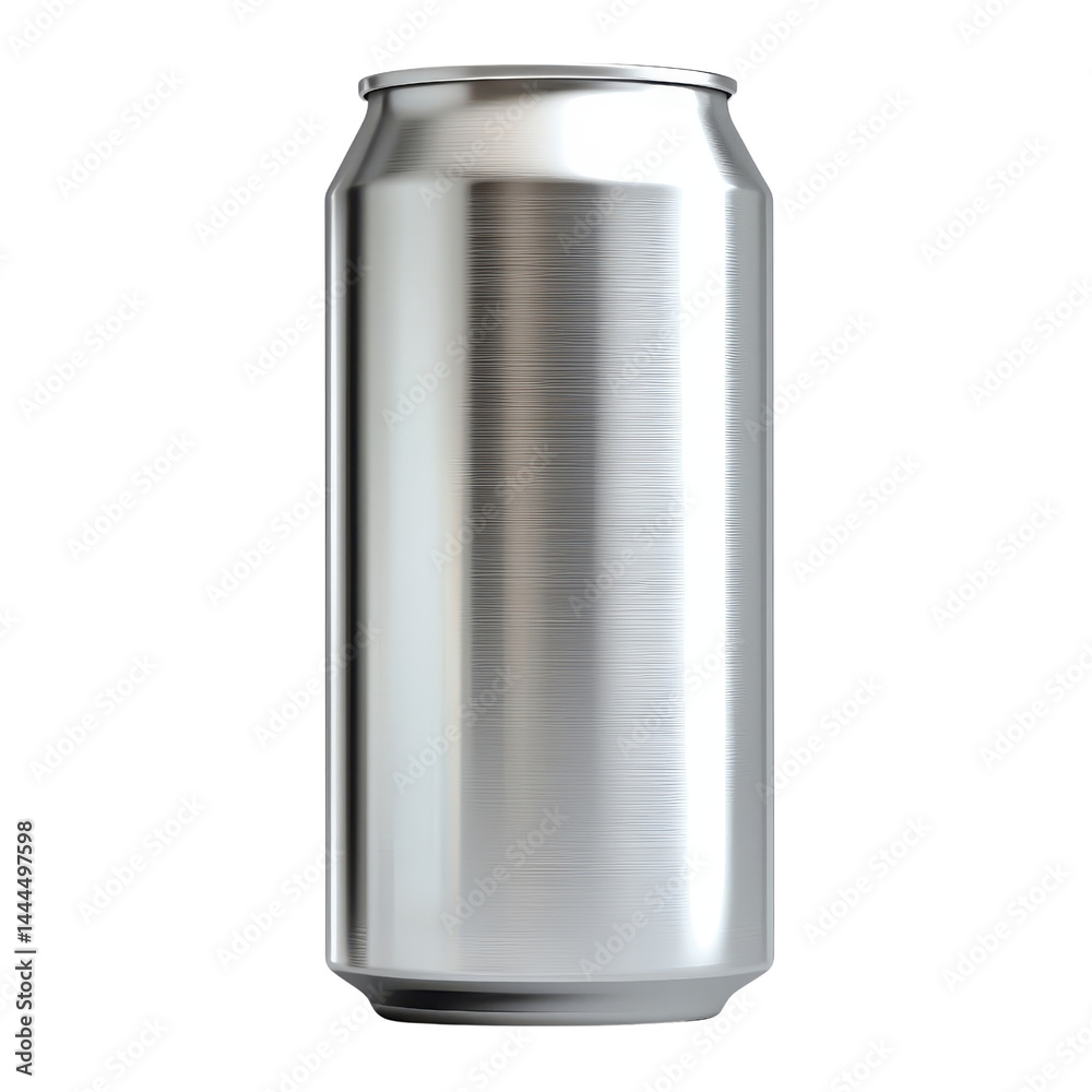 Flat style illustration of an aluminum can, isolated on a white background. cutout png