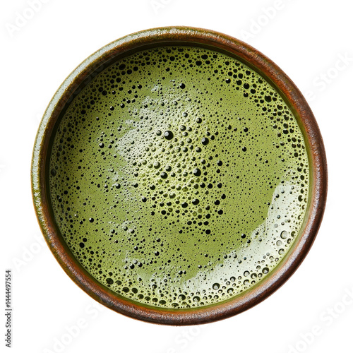 Obraz na płótnie Matcha green tea, rich green tone, isolated on white background. cutout png w salonie