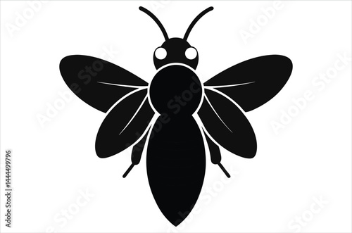 Bee Vector Art illustration. Bee Silhouette. Colorful bee icon. Black and white Bees. Cartoon bee icon set. flying on a dotted route isolated on the white  background