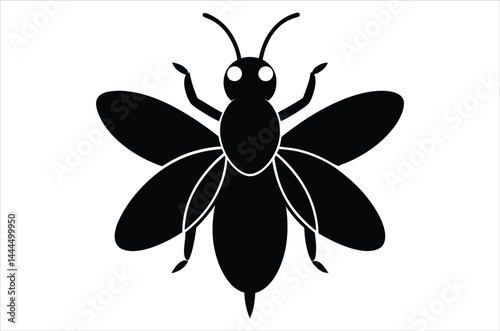 Bee Vector Art illustration. Bee Silhouette. Colorful bee icon. Black and white Bees. Cartoon bee icon set. flying on a dotted route isolated on the white  background