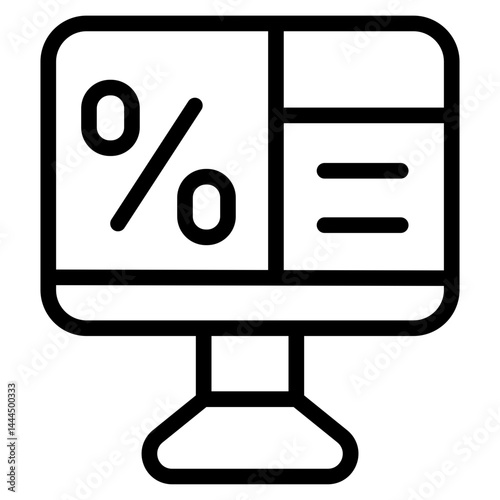 Market discount Line Icon