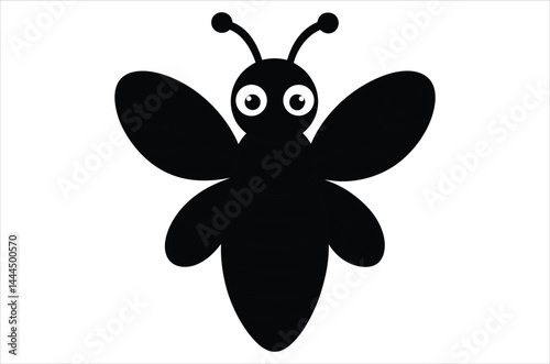 Bee Vector Art illustration. Bee Silhouette. Colorful bee icon. Black and white Bees. Cartoon bee icon set. flying on a dotted route isolated on the white  background
