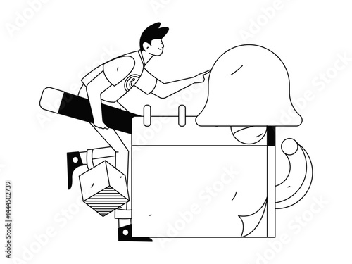 Notification announcement vector creative flat hand drawn illustration

