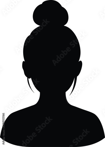 Silhouette of a woman with hair bun showing back of neck