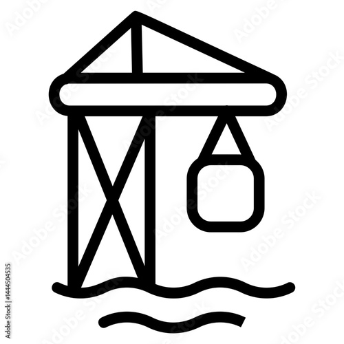 Sea tower crane Line Icon