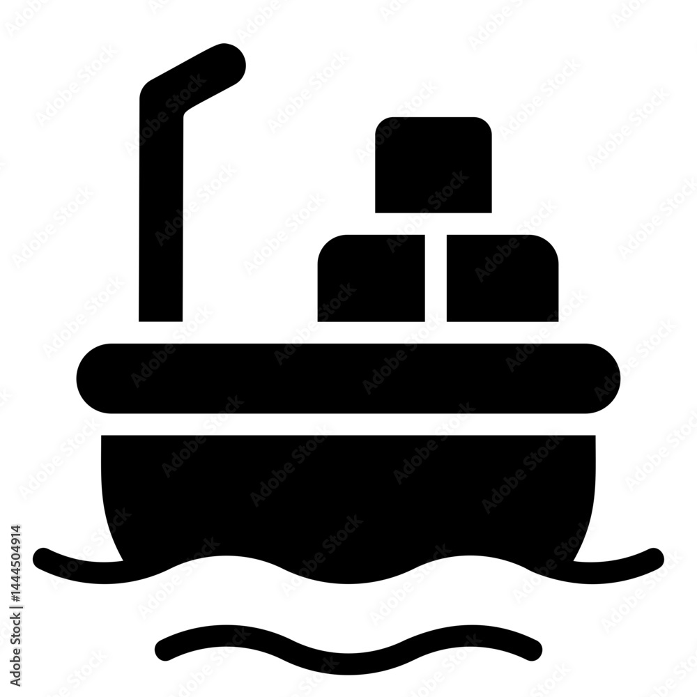 Cargo ship Solid Icon Cargo ship Solid Icon