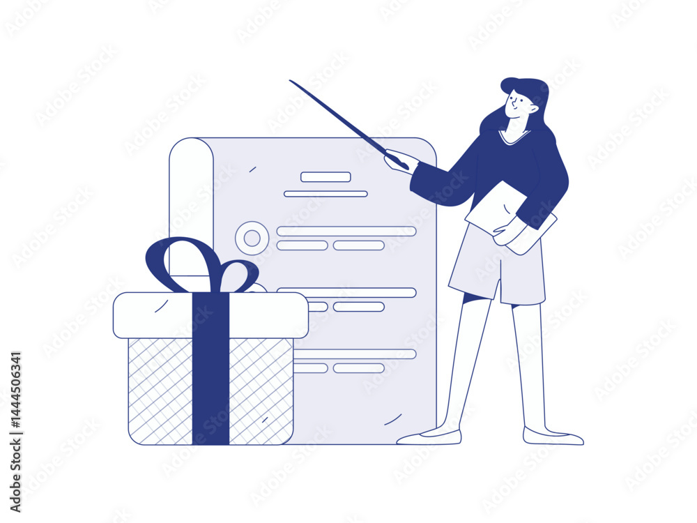 Fototapeta premium Notification announcement vector creative flat hand drawn illustration 