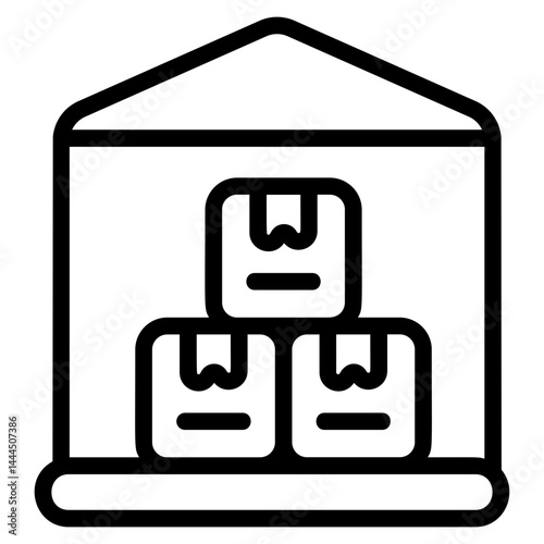 Warehouse storage Line Icon