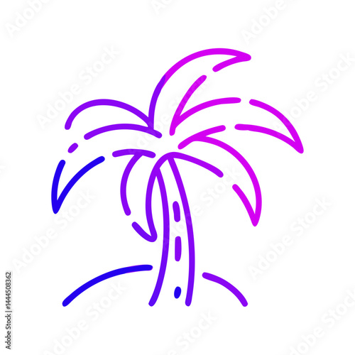 palm tree line icon