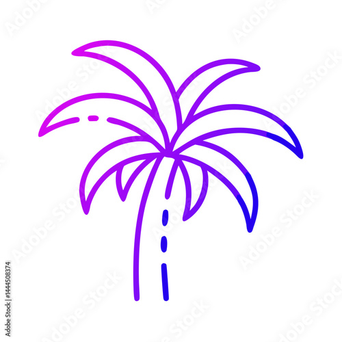 palm tree line icon