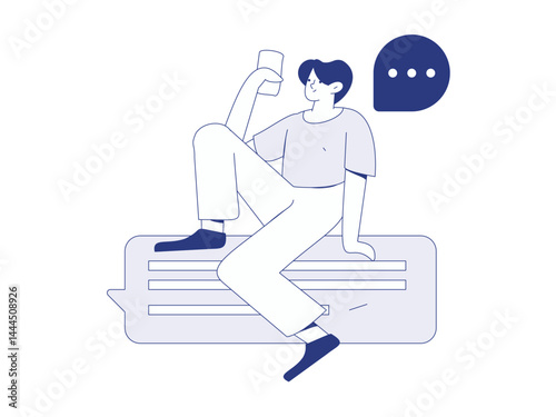 Notification announcement vector creative flat hand drawn illustration
