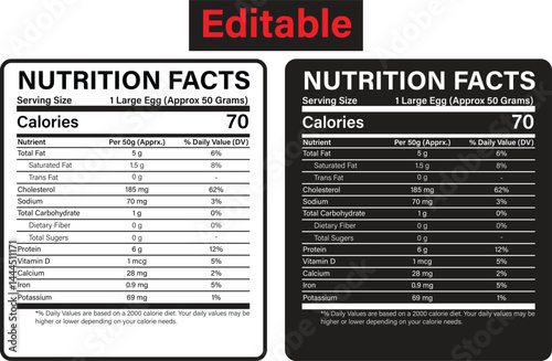 Egg nutrition facts. Nutrition facts label. Supplement facts. Nutrition value of egg. 