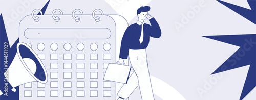 Notification announcement vector creative flat hand drawn illustration

