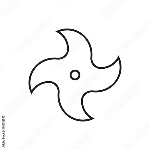 Shuriken icon vector. Ninja illustration sign. Throwing stars symbol or logo.