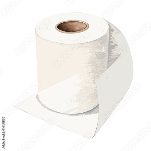 White rolls toilet paper, isolated transparent background Png
