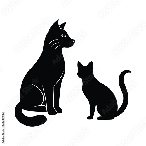 Animal Silhouette Vector Illustration Cat and Dog