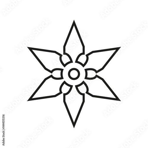 Shuriken icon vector. Ninja illustration sign. Throwing stars symbol or logo.