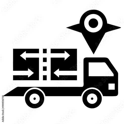 Logistics and Delivery Logo Featuring Arrow and Road Symbol in Orange and Black, Minimalist Vector for Courier and Transport Services on Transparent Background