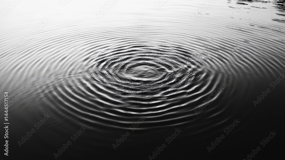 Abstract monochrome ripples on still water surface. Abstract monochrome ripples on still water surface.