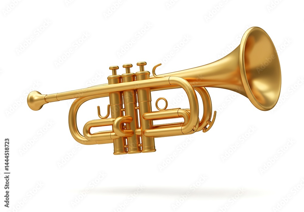 Fototapeta premium 3D musical instrument of trumpet
