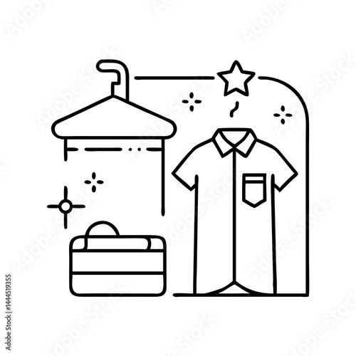 dry cleaning icon, dry cleaning line art - simple line art of dry cleaning, perfect for dry cleaning logos and icons