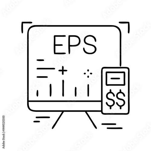 eps earnings per share icon, eps earnings per share line art - simple line art of eps earnings per share, perfect for eps earnings per share logos and icons