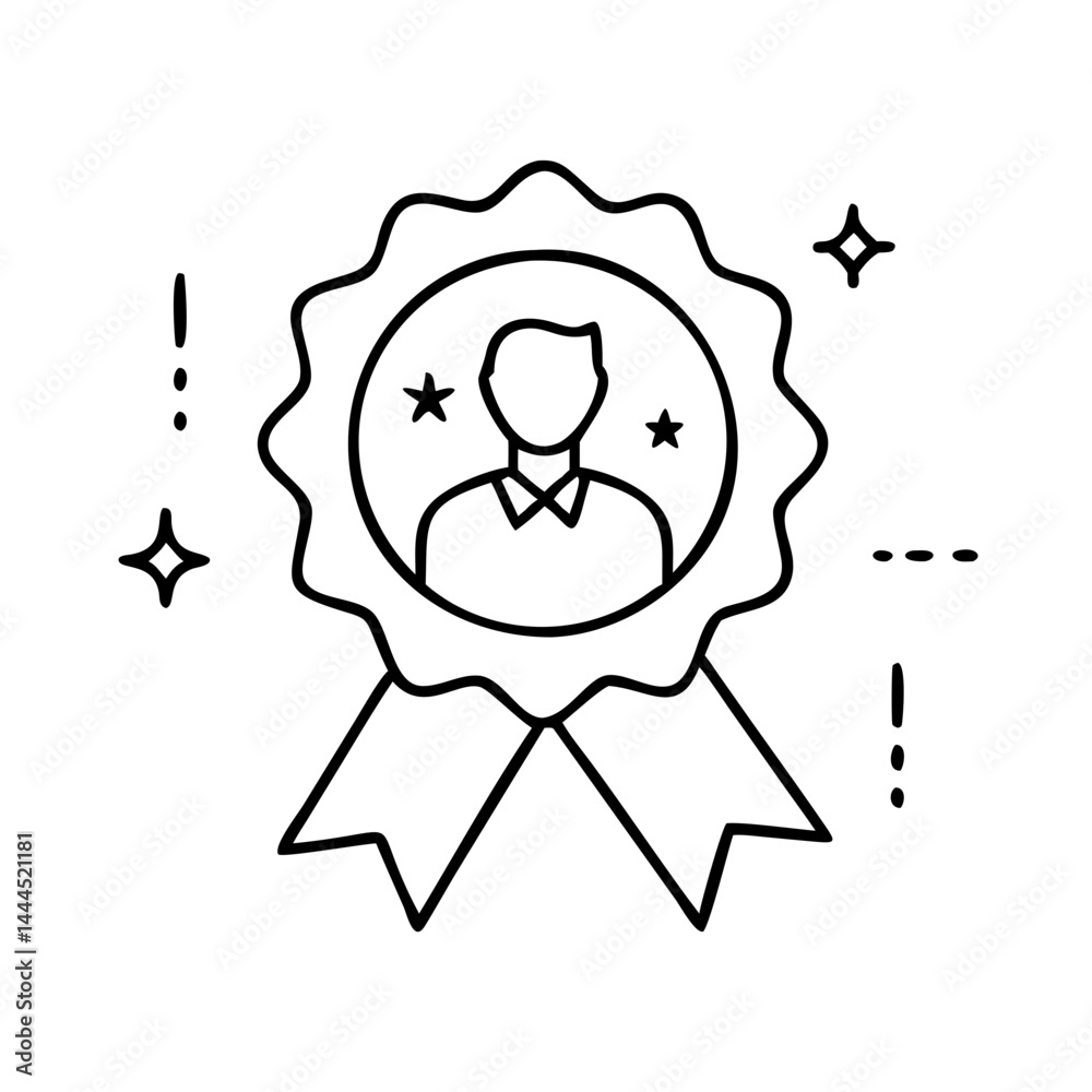 Obraz premium expert badge icon, expert badge line art - simple line art of expert badge, perfect for expert badge logos and icons