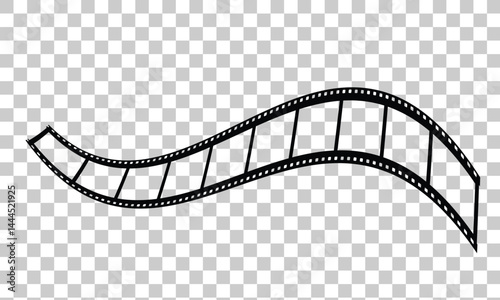  Cinema film strips reel templates. retro film strip frame element isolated on transparent background. video or movie film vintage analog cinema, photograph camera. abstract vector illustration
