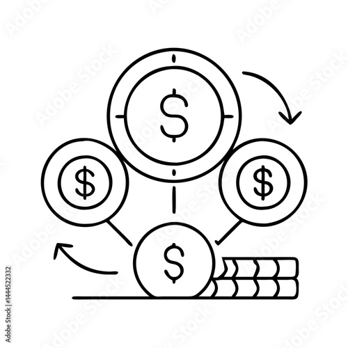 financial stability icon, financial stability line art - simple line art of financial stability, perfect for financial stability logos and icons