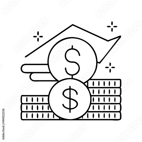 financial stability icon, financial stability line art - simple line art of financial stability, perfect for financial stability logos and icons