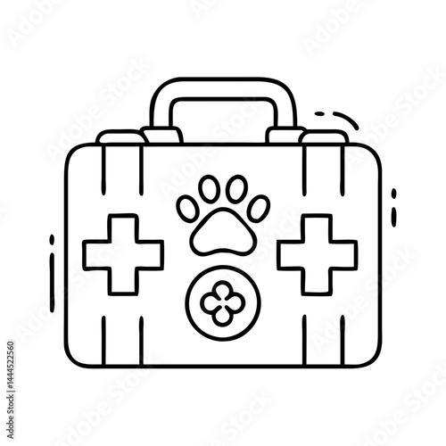 first aid kit for pets icon, first aid kit for pets line art - simple line art of first aid kit for pets, perfect for first aid kit for pets logos and icons