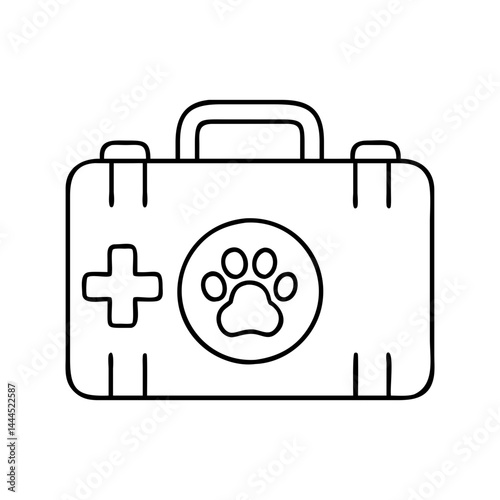 first aid kit for pets icon, first aid kit for pets line art - simple line art of first aid kit for pets, perfect for first aid kit for pets logos and icons