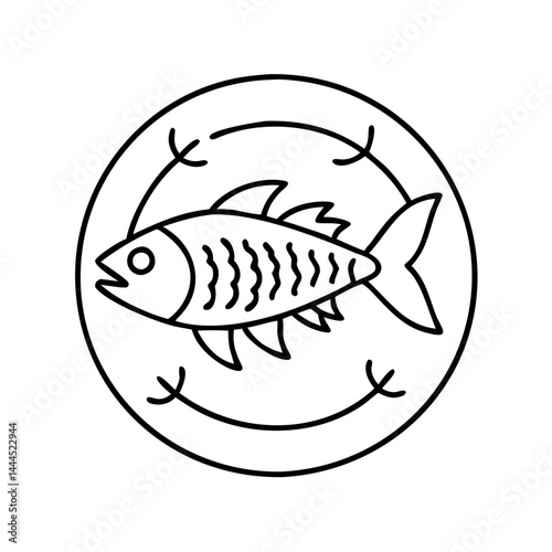 fish icon, fish line art - simple line art of fish, perfect for fish logos and icons