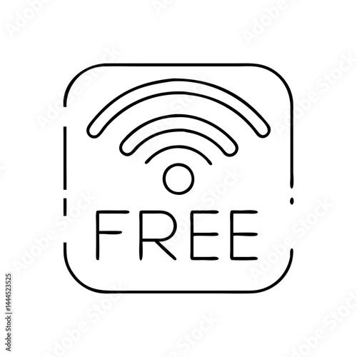 free wifi icon, free wifi line art - simple line art of free wifi, perfect for free wifi logos and icons