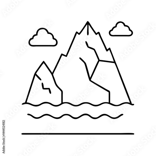 glacier icon, glacier line art - simple line art of glacier, perfect for glacier logos and icons