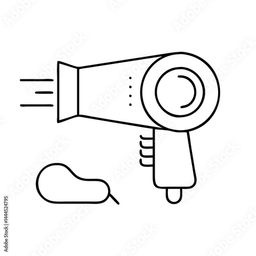 hairdryer icon, hairdryer line art - simple line art of hairdryer, perfect for hairdryer logos and icons