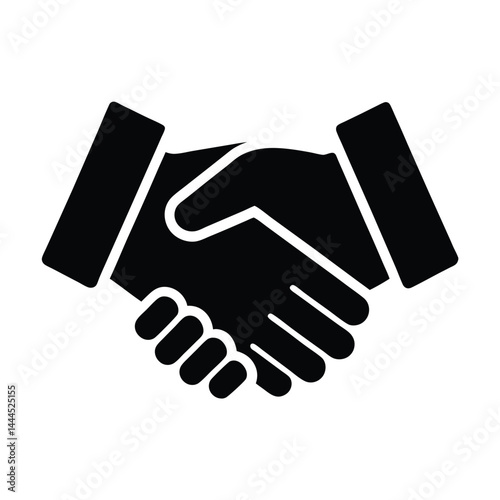 Minimal handshake icon to represent trust vector silhouette
