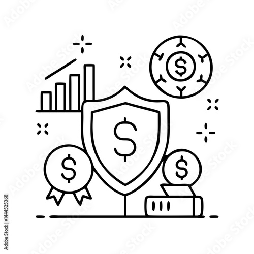 hedge fund icon, hedge fund line art - simple line art of hedge fund, perfect for hedge fund logos and icons