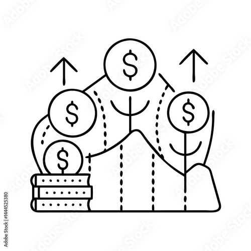 hedge fund icon, hedge fund line art - simple line art of hedge fund, perfect for hedge fund logos and icons