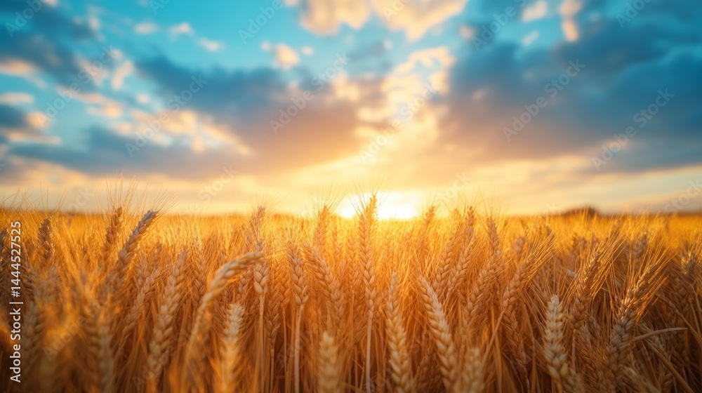 Wheat field at sunset