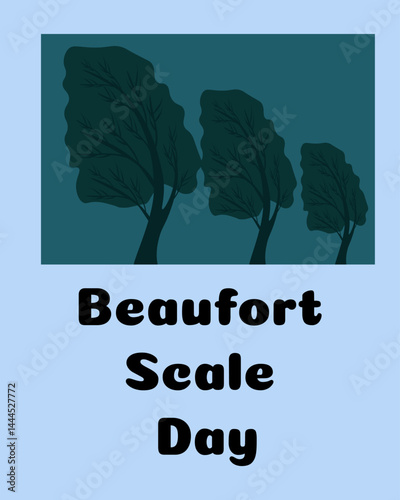 Beaufort Scale Day, a design idea for a vertical poster, banner or leaflet for a date about a weather phenomenon