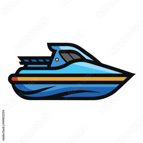 jet boat icon isolated on white background