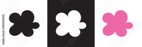 Abstract flower icon . Organic freeform pattern.  Vector for websites, mobile interfaces, presentations, banner, visual branding etc. Vector illustration. isolated on white and black background. EPS10